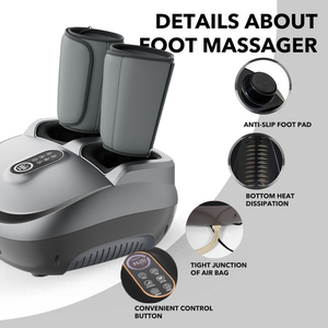 Bestbewerteter Luftdruck-Bein- und Fußmassagegerät - ABS-Kunststoff 1 Jahr Garantie <span class=keywords><strong>15</strong></span>-Minuten-Timer - Wohltuende Wärme & Durchblutungsförderung - Product Image 3
