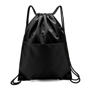 Mochila con Cordón Ajustable Impermeable de Oxford 420D con Logotipo Personalizado para Gimnasio y Deportes, Bolsa con Cierre y Esquinas de Cuero, OEM - Product Image 2