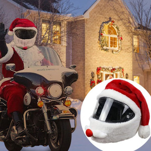 Copricasco Integrale per Moto Facile da Installare, Cappello Antipolvere Divertente, Copricasco Natalizio in Peluche per Moto - Product Image 4