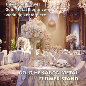 Gold Metal Flower Stand Wedding <b>Table</b> Centerpiece <b>Tall</b> Vase Display Stand Elegant Event Decoration - Product Image 2