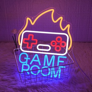 Lumière néon LED pour salle de jeux, design flamme gamer, lettres bleues, panneau mural, étanche IPX3, gradation progressive, décoration pour zone de jeu à domicile - Product Image 3