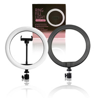 Anneau lumineux LED portable pour selfie, photographie et maquillage, 10 pouces, avec télécommande, support de téléphone et trépied, alimentation USB