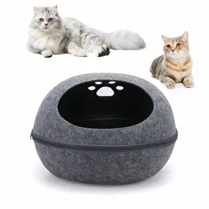 Felt Detachable Donut Cave Pet Cat Nest 2024 New Pet Tunnel Bed Hideaway Cave Cat Kitten House Furniture Cat Accessories