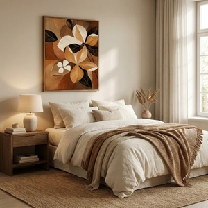 Pintura Abstracta de Pétalos Suaves en Tonos Neutros, Pintura al Óleo Pintada a Mano sobre Lienzo Texturizado, Obra de Arte Comercial Grande, Arte Decorativo - Product Image 6