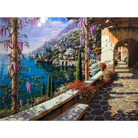 Peinture de diamant 5D à mosaïque de paysage de perles, maison de plage, perceuse complète, Art mural, décor de chambre, personnalisé