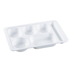 Melamine lidded lunch <b>boxes</b> for commercial use in schools, factories, and canteens; four- or five-compartment serving trays; - Product Image 3