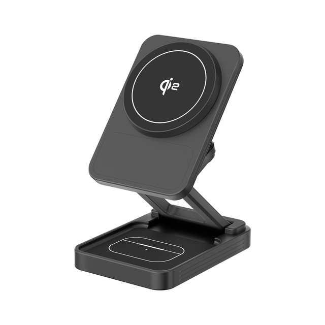 2025 TRENDING Qi2 3-in-1 Aluminum Alloy Magnetic Wireless Charging Stand 15W Output Power for Mobile Phone for Watch for