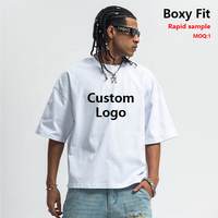 Logo personnalisé T-shirt Streetwear 100% coton épais pour hommes Style cropped de coupe Boxy surdimensionné avec un design unique