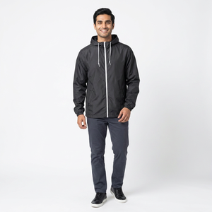 Chaqueta Anorak de Cuello Alto para Hombre, Estilo Heritage, Exclusiva, con Capucha Lateral, para Surf, Temporada de Otoño, Tinte Liso - Product Image 1
