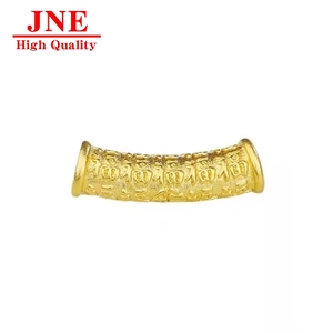 Colgante de oro 999 Baifu Tube Smile, collar 3D de oro duro con la palabra Fu en forma de codo para amigos mayores, venta al por mayor - Product Image 5