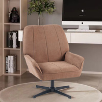 Chaise de bureau à accoudoir à coussin doux à mi-dossier Support lombaire Chaise pivotante ergonomique à hauteur réglable pour la maison ou le bureau