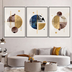 Art mural en porcelaine abstrait minimaliste à 3 panneaux, affiche géométrique moderne pour le salon, <span class=keywords><strong>d</strong></span>écoration de la maison - Product Image 5