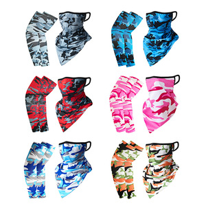 Triangle Scarf Sports Sun Protection Ice Silk Sleeve Set Cycling Outdoor Solid Color High Elastic Breathable - Product Image 5