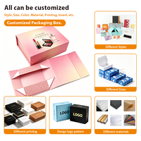 Kotak Hadiah Lipat Hemat Ruang dengan Finishing Matte, Penutup Magnetik, Logo Kustom untuk Hadiah Ulang Tahun Perusahaan