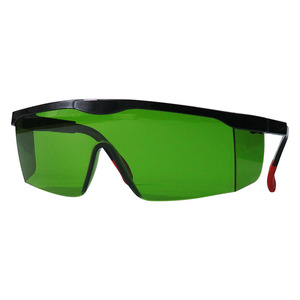 Lunettes de sécurité K6, verres verts 1,6 mm, protection UV, monture noire avec coussinets rouges réglables pour la protection des yeux au travail - Product Image 1