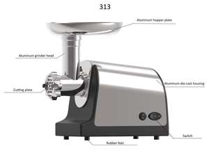 Rebanadora de Acero Inoxidable en Oferta, Cortadora de Verduras, Picadora de Carne Multifuncional, Picadora <span class=keywords><strong>El</strong></span>éctrica Doméstica Portátil - Product Image 4