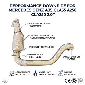 Tubo de Escape de Acero Inoxidable 304 con Soldadura de Precisión Vortex, Acabado Espejo, Aislamiento Térmico para Mercedes Benz A35 CLA35 A250 CLA250 - Product Image 1