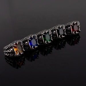 Fabrika doğrudan satış yakut yüzük kartal pençe paslanmaz çelik Retro yüzük kabartma teknolojisi paslanmaz çelik sihirli yüzük - Product Image 6