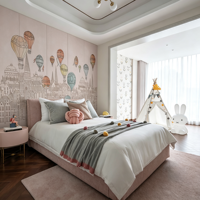 Wallpaper Mural Balon Udara Panas untuk Kamar Anak-anak, Wallpaper Arsitektur untuk Dekorasi Rumah Dinding Latar Belakang TV Kamar Anak-anak