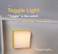 Lampe de nuit LED créative nordique jaune/blanche avec interrupteur à bascule, rechargeable, magnétique, à intensité variable, ambiance lumineuse
