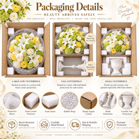 Centres de table élégants pour mariage, 3 groupes de décorations florales, décorations de table artisanales, aspect réaliste, fausses décorations de table