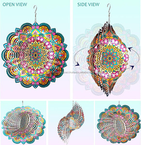 Mandala <b>Wind</b> <b>Spinners</b> Stainless Steel <b>Wind</b> Sculpture Gift 3D Hanging <b>Garden</b> <b>Wind</b> <b>Spinner</b> Christmas Decoration Indoor Outdoor - Product Image 6