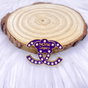 Luxe Designer Accent Paars Geëmailleerde Nationale Raad Van Neger Vrouwen Geïnspireerd Ncnw Life Ncnw Erfenis Parel Reversspeld Broche - Product Image 5