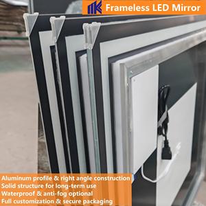 Miroir de salle de bain intelligent 1500 mm x 800 mm pour hôtels modernes avec éclairage LED à capteur tactile et fonction anti-buée - Product Image 5