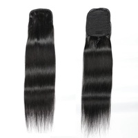 Queue de cheval cheveux humains enveloppant queue de cheval soyeuse droite Remy Extensions de cheveux 100% extensions de cheveux brésiliens couleur naturelle