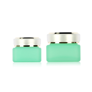 Skin Care Cream Bottle Green Glass Bottle Customized Cosmetics Container Empty For Cosmetics Package with Pressing Pump Head - Product Image 2