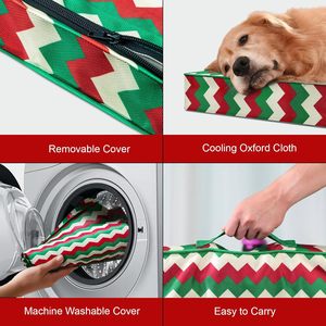 Extragroßes Wasserdichtes Hundebett für Draußen mit Eierkarton-Schaumstoff und Oxford-Streifen Abnehmbarem Waschbarem Bezug - Product Image 4