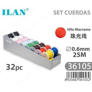 Filo per Macramè Ilan 0.6mm 25m Perlato, Set di 32 Pezzi per Artigianato - Product Image 3