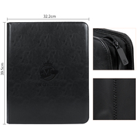 Carpeta Personalizada Negra de 9 Bolsillos de Cuero PU de 396x340mm con Encuadernación Térmica Premium para Tarjetas Coleccionables Unicorn Game Plus TLB-003