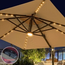 Sombrilla Romana <span class=keywords><strong>para</strong></span> Exteriores, Jardín y Patio con Base y Luces Solares, <span class=keywords><strong>para</strong></span> <span class=keywords><strong>Terraza</strong></span> de Villa, Protección Solar Grande - Product Image 2