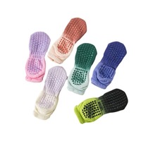 Logo personnalisé Paillettes Design Antidérapant Femmes Sport Chaussettes De Yoga Custom Gym Toe Pilates Grip Chaussettes