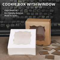 Boîte à biscuits, gâteaux et cupcakes en carton recyclable de haute qualité avec couvercle transparent et dorure à chaud