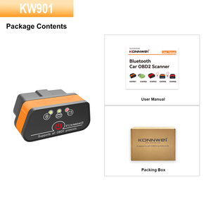 Herramientas de diagnóstico universales <span class=keywords><strong>Konnwei</strong></span> Kw901obd2 escáner ELM327 Bluetooth 3,0 4,0 5,0 V2.<span class=keywords><strong>1</strong></span> Pic25K80 lector de código para coches OBDii EOBD - Product Image 6