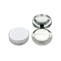 En stock – Boîte à coussin d'air ronde de 15 g, vide, avec miroir, en plastique, pour cosmétiques, avec éponges et houppettes