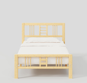 Cadre de lit avec tête de lit et pied de lit, cadre de lit en bois, support à lattes en métal double, robuste, pas besoin de sommier tapissier - Product Image 3