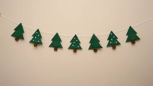 Рождественский фетровый шар с листьями Падуба, флажки, флажки для рождественских украшений на День Благодарения - Product Image 2