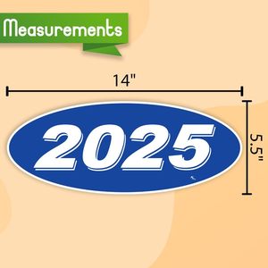Autocollant de fenêtre de voiture ovale 2025 en vinyle auto-adhésif, cadeau promotionnel - Product Image 2
