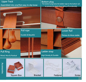 ज़िशाइन मोटर नियंत्रण लकड़ी के पर्दे बेसावुड वेनिटियन अंधा लिविंग रूम के अध्ययन के लिए अनुकूलित - Product Image 6