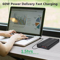 Chargeur de batterie externe pour ordinateur portable à charge rapide 20000mAh 60W 20000mAh Power Station 60W Portable Powerbank Type C Port Chargeur rapide
