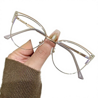 Lunettes surdimensionnées à monture métallique géométrique avec branches en acétate colorées, vente en gros pour hommes et femmes, lunettes optiques tendance