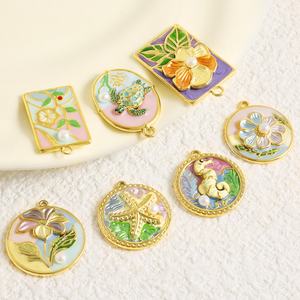 Colgante Personalizado de Acero Inoxidable 304 con Perla Natural en Forma de Gota de Aceite, Accesorios para DIY, Dijes para Pulseras y Collares con Temática Oceánica - Product Image 1