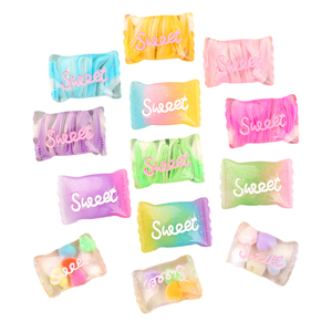 Promotion Exceptionnelle : Breloque en Résine à Dos Plat, Bonbons Colorés en Gelée Dégradée avec Logo, Faux Sucre pour Créations Artisanales - Product Image 1