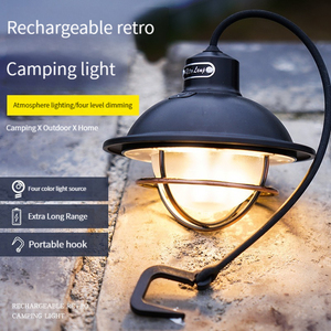 Lampe de tente rechargeable rétro minimaliste, 4 modes, lampe de tente LED à batterie, lampe de camping - Product Image 5