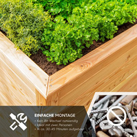 Lit surélevé en bois à usage extérieur en bois de mélèze pour la plantation de légumes et d'herbes