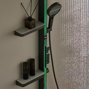 Juego de ducha Tiktok de latón con almacenamiento, sistema de ducha multifunción para baño, juego de ducha grande con efecto cascada y lluvia - Product Image 6