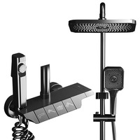 Ensemble de douche intelligent chaud/froid pour salles de bain d'hôtel avec mitigeur monocommande et jet pluie à pause